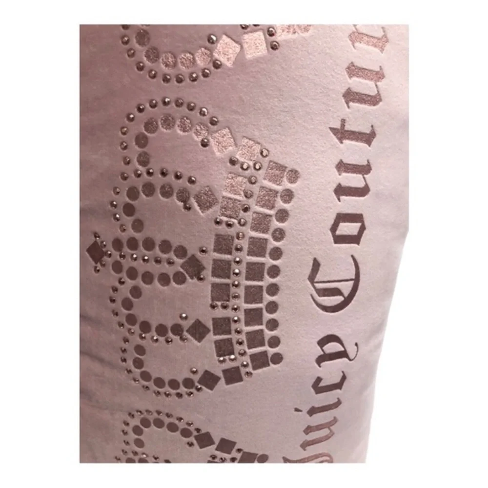 Juicy Couture soft pink & pink metallic 3 crown studded rectangle‎ decor pillow